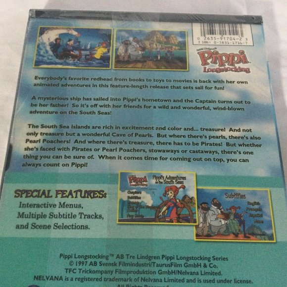 Pippi Longstocking: Pippi's Adventures on the South Seas DVD 1997 New Sealed - Picture 3 of 3